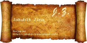 Jakubik Zina névjegykártya